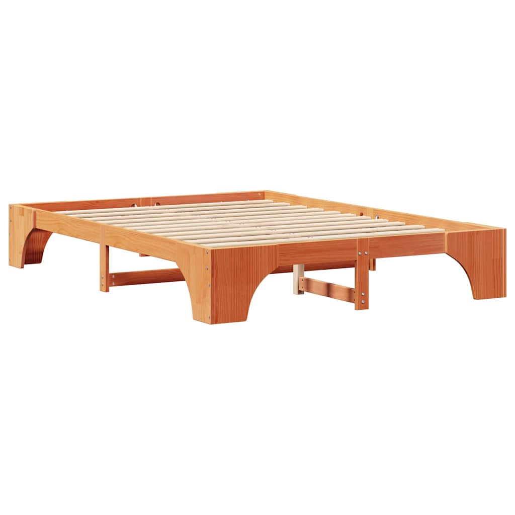 Bettgestell Wachsbraun 150 x 200 cm Massivholz Kiefer